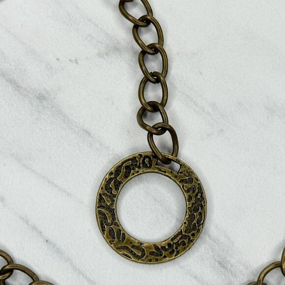 Animal Print Embossed Open Hoop Metal Chain Link Belt Y2K Boho ✨ - Picture 12 of 12